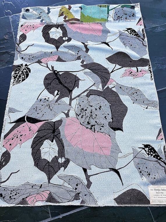 Leafy Biomorphic Caladiums Innovative 1950's FIBERGLASS Miami Beach Vintage Fabric
