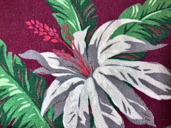 Crazy Tropical Miami Barkcloth Vintage Fabric Former Drape Curtain 1930's 40's Hotel Style 2 Avail.