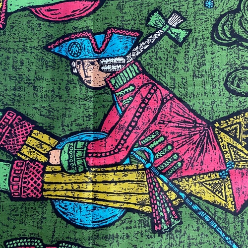 Abstract Pop Art Revolutionary George Washington shops Plays BALL Vintage Fabric Novelty Yardage