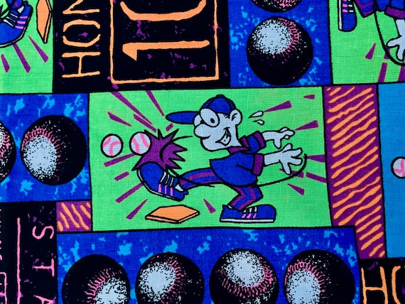 Take me out to the BALLGAME 70's 80's Baseball Vintage Fabric Yardage 4-YDS Avail.