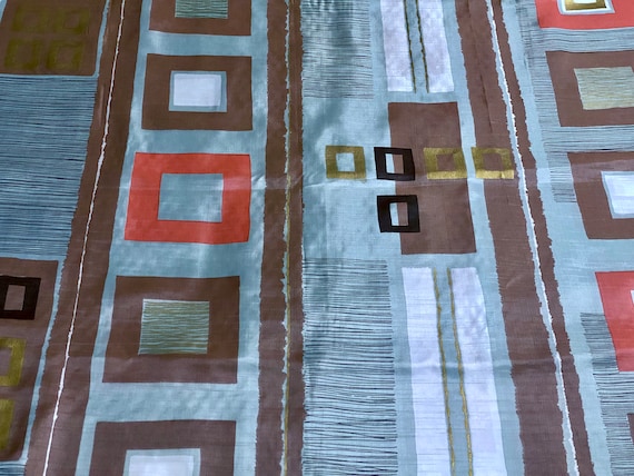 1950's Flight Deck Abstract Atomic TOP Gun Vintage Rayon Fabric Yardage 6YDS Avail.