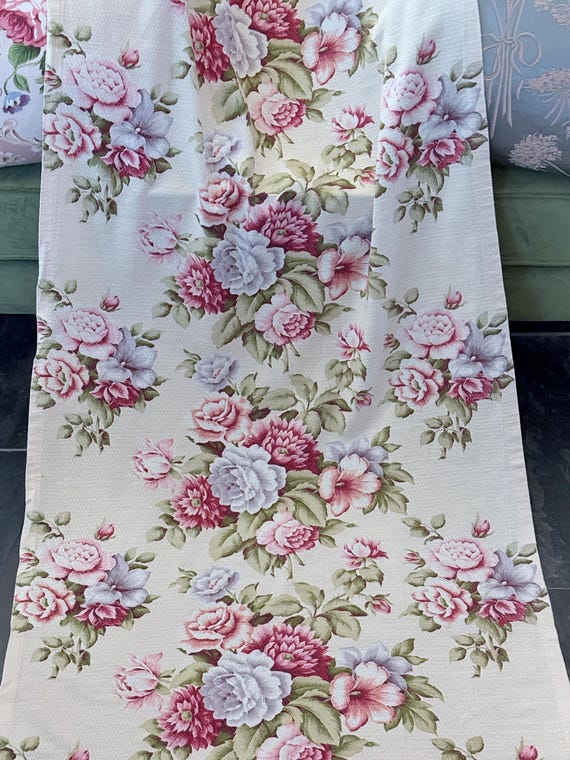 Victoriana Boho Cottage Barkcloth Fabric Vintage Drape Curtain like Nana's Bungalow! 4 Avail.