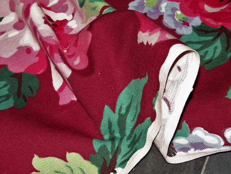 Design Stafford Barkcloth Vintage Fabric Shabby Chic Style for Pillow Makers!