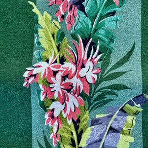 Waikiki Collides with Miami Beach Banana Leaf Barkcloth Vintage Fabric 7YDS Avail.