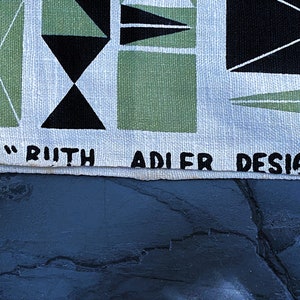 5.5YDS Ruth Adler Design Semaphore Vintage Fabric Yardage Knoll Bauhaus 1951 Old Stock image 10