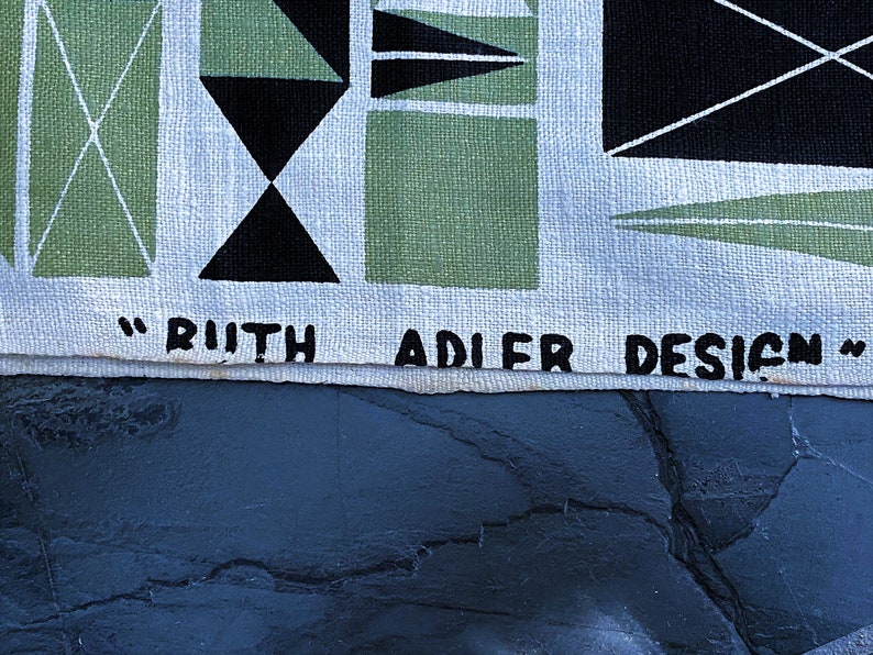 5.5YDS Ruth Adler Design Semaphore Vintage Fabric Yardage Knoll Bauhaus 1951 Old Stock image 10