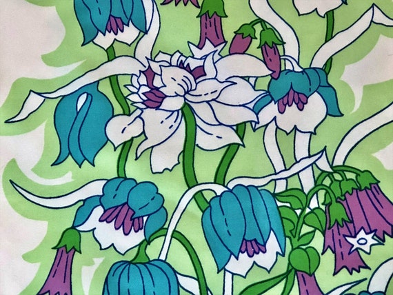 1960’s Park Avenue POSH Spring Floral Mid Century Vibe Vintage Unglazed Cotton Fabric Drapery for Drapery Pillows & Upholster Upholstery