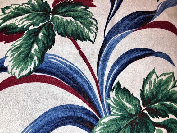 Island Swaying Palms Barkcloth Vintage Fabric Yardage Hawaiian Style 8YDS Avail.