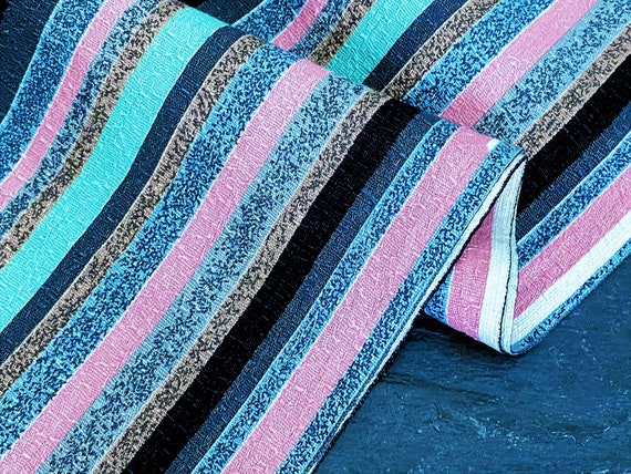 Taffy Candy Stripe Barkcloth Vintage Fabric Yardage Old Stock 1950's 5YDS Avail.