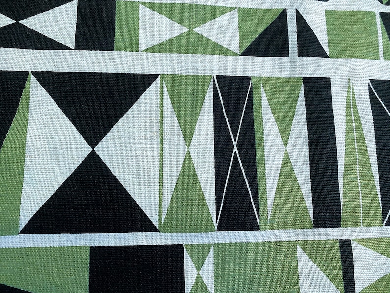 5.5YDS Ruth Adler Design Semaphore Vintage Fabric Yardage Knoll Bauhaus 1951 Old Stock image 1