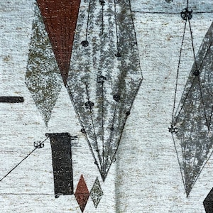 2+YDS Design INTERPLAY Atomic Barkcloth Vintage Fabric Yardage 1950&#39;s Mid Century for Upholstery Home Decor Drapery