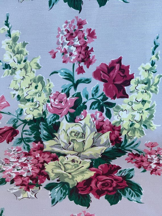 1950’s Paris Apartment Floral Mid Century Hollywood Glam Barkcloth Vintage Fabric 10YDS Avail.