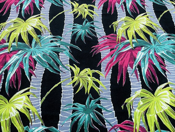 Glitz & Glam of South Beach Barkcloth Vintage Fabric Art Deco Drape Curtain