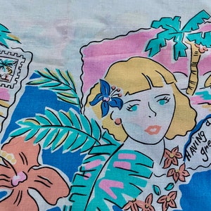 Grüße von Aloha "Eine tolle Zeit haben" Vintage-Stoffpostkarten von Hawaii 4YDS Avail.