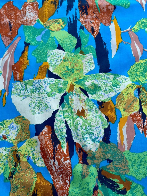 Polynesian Glam Hawaiian Honolulu Hotel Mid Century Barkcloth Era Vintage Fabric 9YDS Avail.