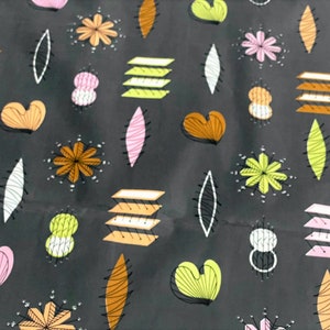 Miro Style Cosmic Atomic Biomorphism Vintage Fabric Everglaze Chintz Yardage Space Age 12YDS Avail.