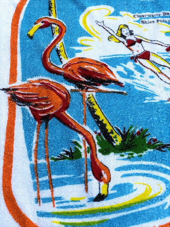 Official 1970 Florida SUNSHINE STATE Souvenir Beach Towel Unused Old Stock