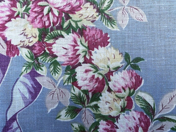 30's Lavender Hand Tied Bouquets Vintage Fabric Yardage Shabby Chic Style