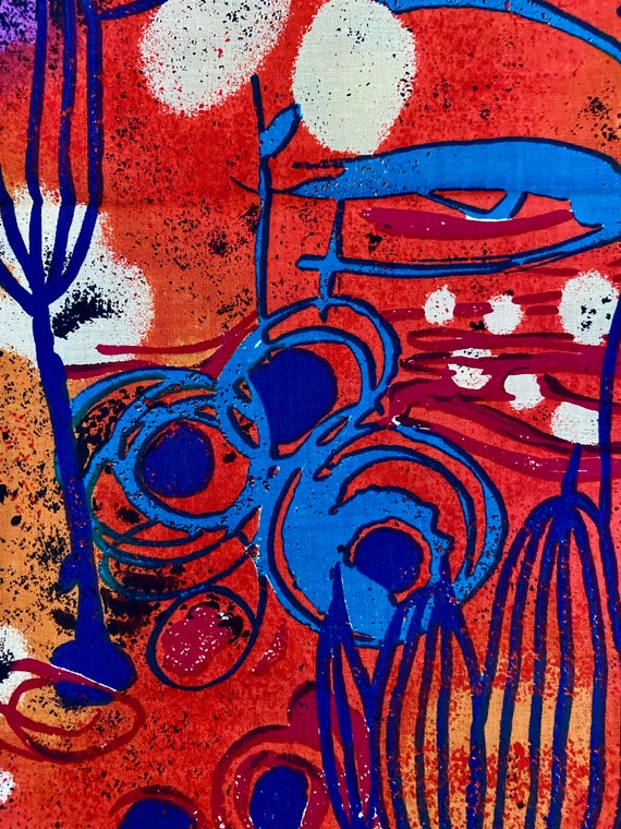Wacky Hoffman Abstract Mod 60's Mid Century Vintage Fabric Yardage