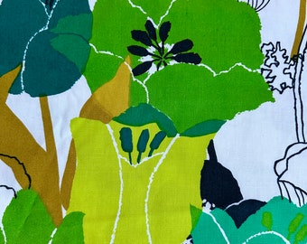 Tela vintage TULIP FANTASY de estilo danés de mediados de siglo de Vera Neumann, de los años 70, para tapicería y decoración del hogar