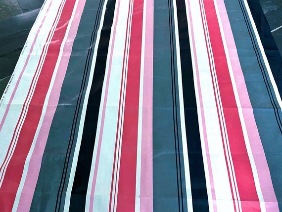 3YDS South Beach POSH Taffy Stripe Vintage Chintz Fabric Yardage 1950's Mid Century
