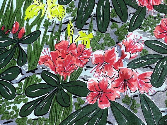 2.4YDS 1950's Palm Springs Bonsai Barkcloth Era Vintage Fabric Yardage Mid Century 4 Avail.