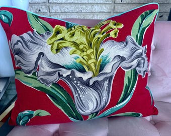 Crazy Tropical Madness 30’s Hollywood Regency Barkcloth Vintage Fabric Mid Century PILLOW