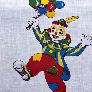50's Clown Fest Circus Life 50's Juvenile Novelty Vintage Fabric Unused Yardage