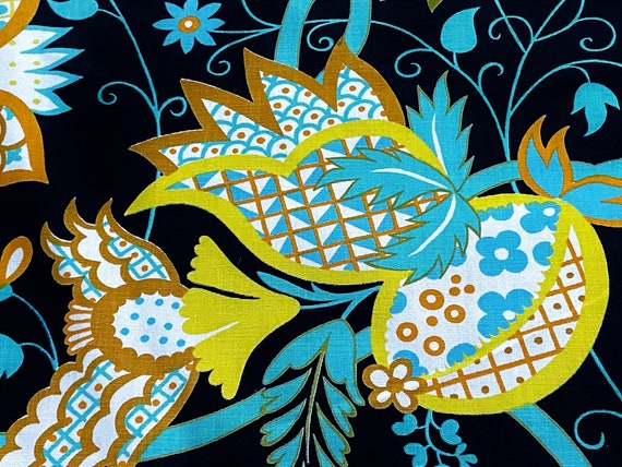 60's Waverly Bohemian Key West Vintage Fabric Decorator Upholstery 21YDS Avail.