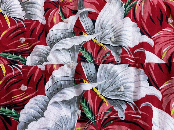 Iconic Miami Beach Butterflies in Flight Barkcloth Vintage Fabric Hand Tied Comforter