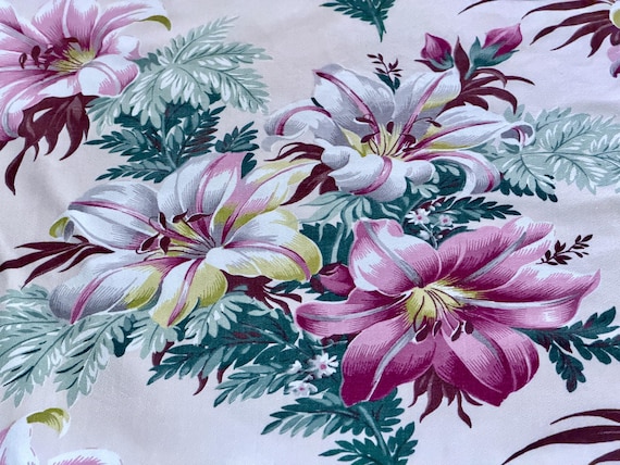 1940’s Stargazers on Cream Art Deco Hollywood Regency Barkcloth Vintage Fabric 2 Avail