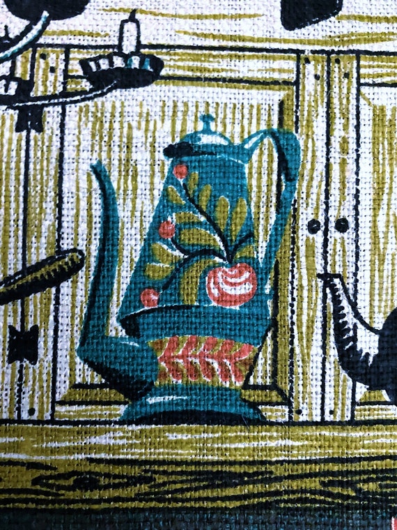 Lucy & Ricky's Country House Kitsch Tea Towels 1950's Vintage Fabric Kitchen Linens