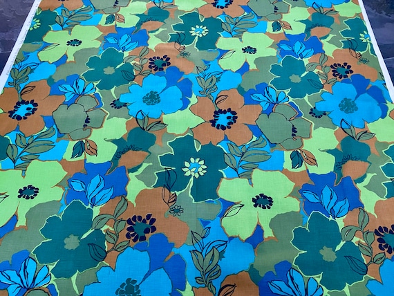 Gaîté Parisienne French Polynesian 1960s Mid Century TAHITI Abstract Floral Style Vintage Fabric