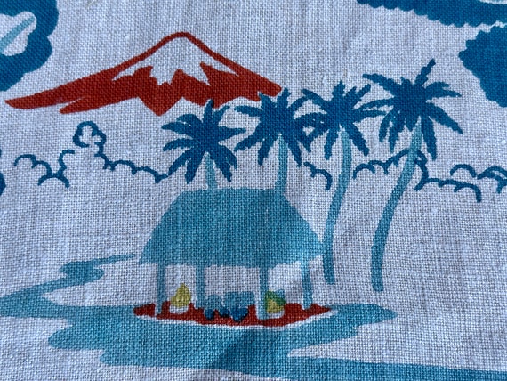 California Hand Prints Yardage South Pacific Funky Island Fisherman Vintage Fabric 5YDS Avail.