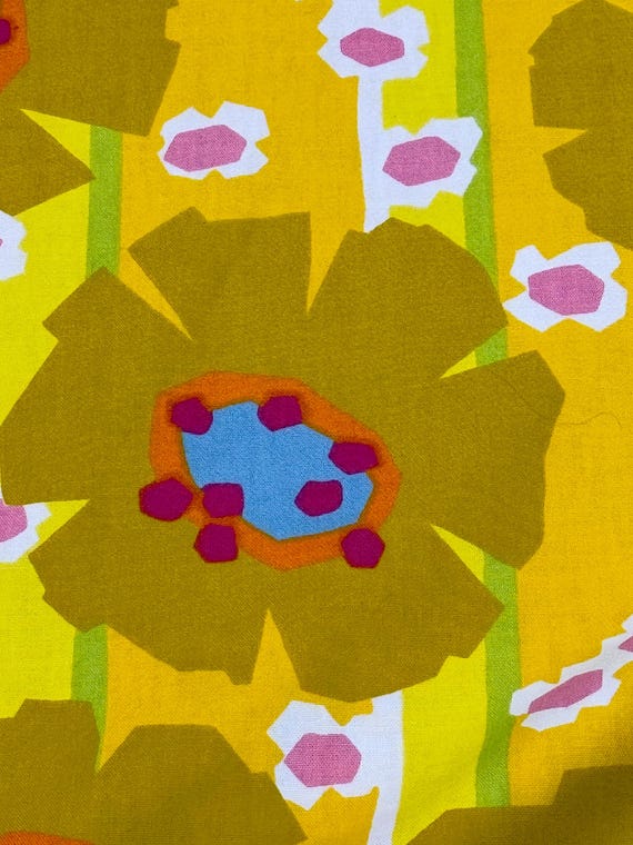 Groovy Earth Tones 1970's Op Art Mid Century Mod Vintage Fabric Upholstery Home Decor
