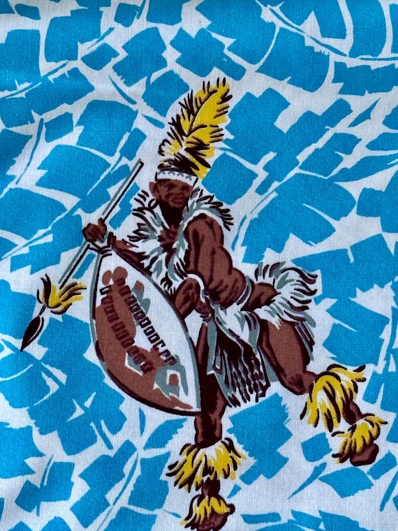 1950's Bohemian TRIBAL DANCERS Novelty Mid Century Vintage Fabric 5YDS Avail.