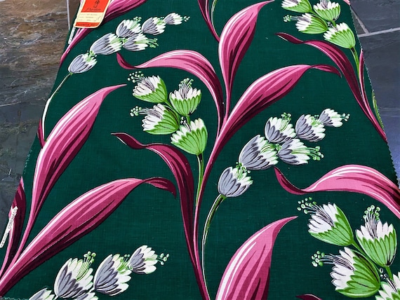 Deco Palms Miami Beach Hotel 1940's Barkcloth Vintage Fabric Orig Salesman Sample Pillow Sampling