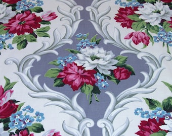 Cottage Victorian Cape Cod Cottage Barkcloth Era Vintage Fabric Drape Curtain Romantic Style 4 Avail