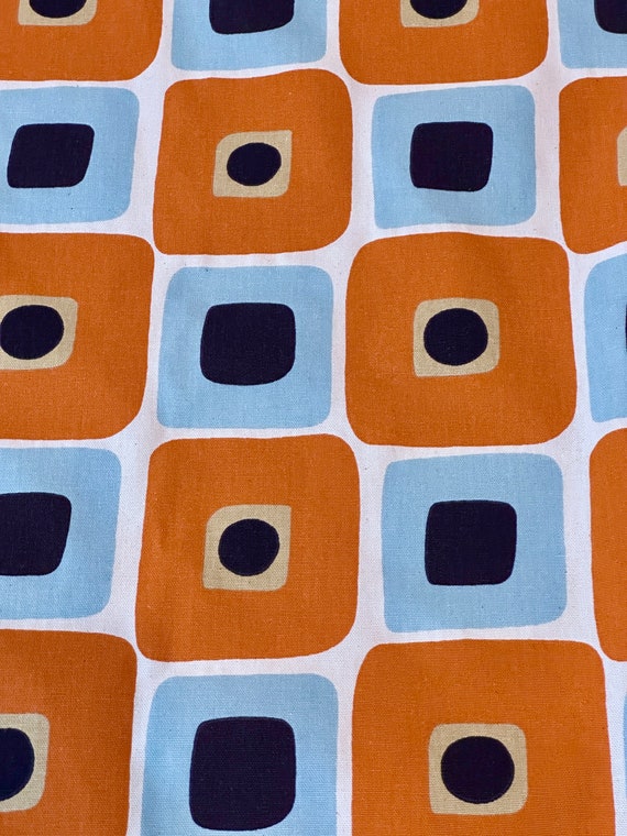 Verner Panton Inspired Breeze Block SQUARES Vintage Fabric for Upholstery Drapery Pillows 20YDS Avail.