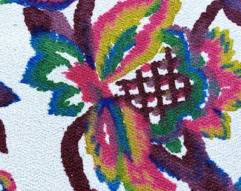 Tessuto vintage in Adobe Art Deco Barkcloth Mexicana degli anni '20, metraggio, fantasia neon, 5 iarde, disponibile.