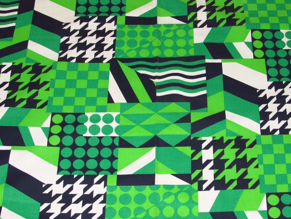 1970's Op Art Disco PLAID Vintage Fabric Yardage Panton Abstract MCM Groovin Psychedlic Vibe 11YDS Avail.