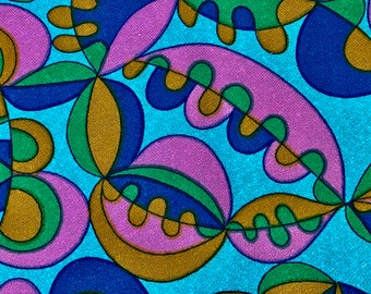 60's Magical World of CRAZY Candy FARBIGER Psychadelic GADGETS Vintage Polsterstoff