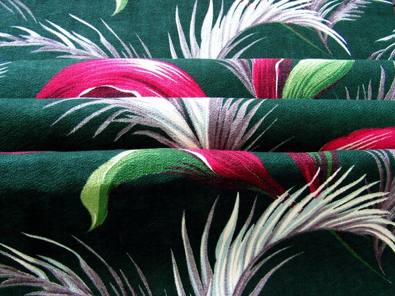 Atomic Boomerang Barkcloth Vintage Fabric Drapes Curtain Panels 4 Available