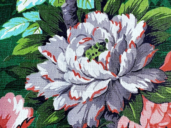 Key West Cottage Tropical Barkcloth Vintage Fabric Yardage 30's 40's Island Floral Style Design Symphony 4YDS Avail.
