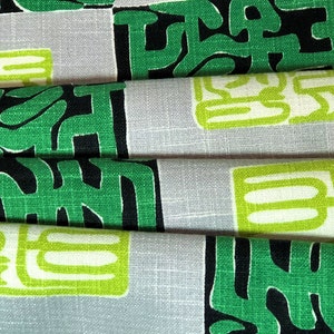Electric Tribal Tiki Barkcloth Era Vintage Fabric Hawaii Chinoiserie Mid Century Vibe 5YDS Avail.