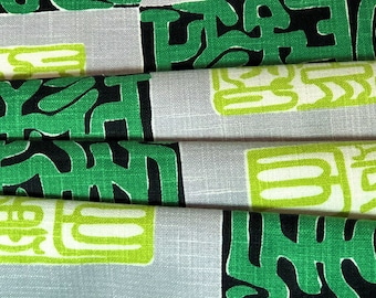 Electric Tribal Tiki Barkcloth Era Vintage Fabric Hawaii Chinoiserie Mid Century Vibe 5YDS Avail.