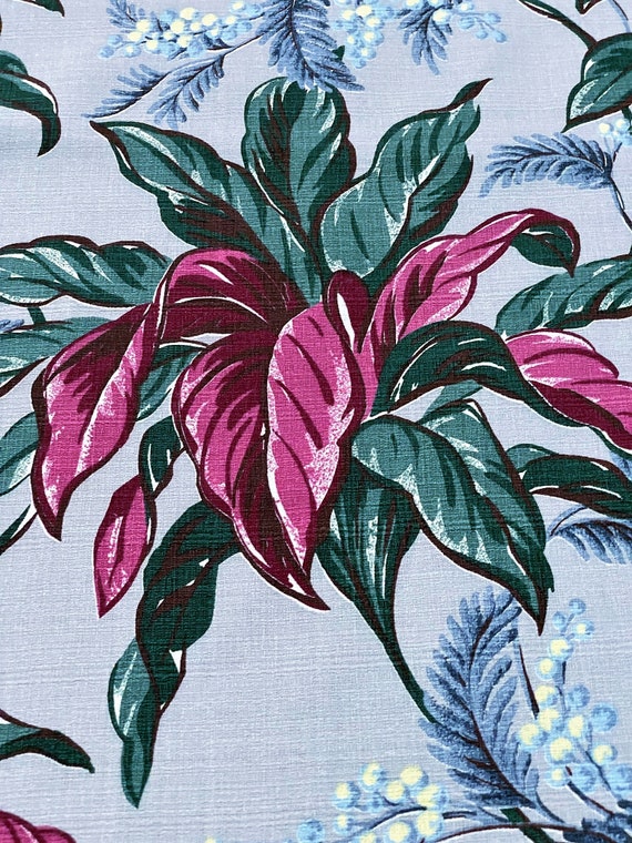 30's 40's Island Style Tropical Pattern JAMAICA Barkcloth Vintage Fabric Yardage 8YDS Avail.