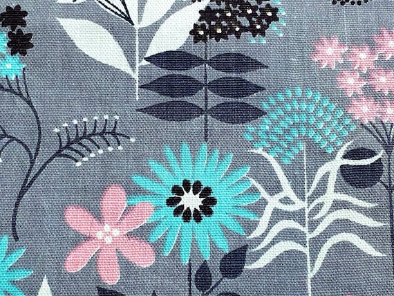 Mid Century Waverly FINLANDIA 60's TIKI Barkcloth Era Vintage Fabric Remnant for Upholstery Home Decor