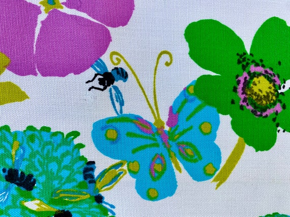Turtles Lizards Butterflies OH MY! Vintage Fabric Unused Novelty Yardage Upholstery Home Decor Pillows 2YDS Avail.