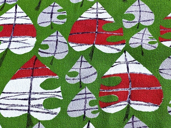 Cosmic Biomorphic Leaves SPADES 40's Atomic Barkcloth Vintage Fabric Yardage 8YDS Avail!